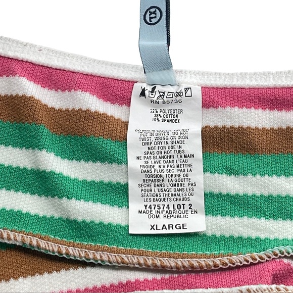 new OG Juicy ❤︎ 3PC Terry Swim Set ❤︎ Tank Bikini + Skirt ❤︎ Pink Green Stripe - Picture 13 of 16